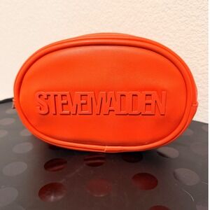 Steve Madden Orange Faux Leather Belt‎ Bag Fanny Pack Embossed Logo Adjustable